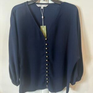 Trina Turk Navy Blouse